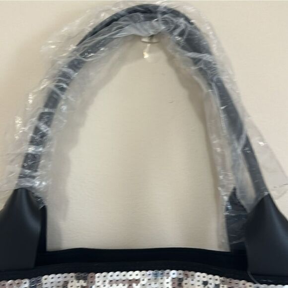 New Victoria’s Secret Sequin Zipper Zip Top Large Travel Tote - Picture 2 of 8